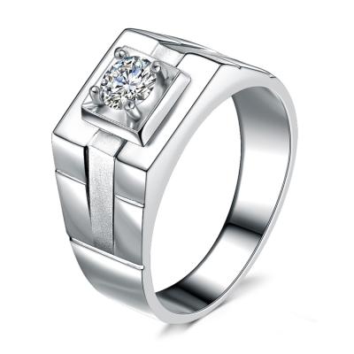 China Jewelry Decorations 1.00 ct color D moissanite diamond 18k white gold white gold ring for men for sale