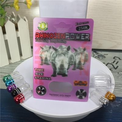 China Europe 3D Rhinoceros Zen Power 250k (Single Hole) Cards for Rhinoceros Pills Packaging for sale