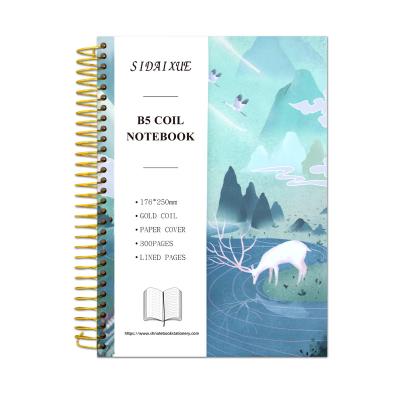 China Hardcover Business Office Supply Gold Spiral Notebook Hardcover Journal Planner for sale