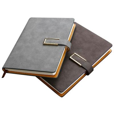 China Hardcover A5 File Suede PU Leather Cover Notebook With Magnetic Closure for sale