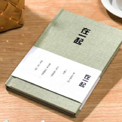 China Custom Printed Hardcover Planner A5 Canvas Cover Notebook Canvas Journal with Belly Band for sale