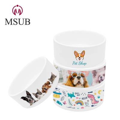 China Custom Viable Sublimation Printing Pet Driver Dog Bowls In Sale Ceramic Printable Products for sale