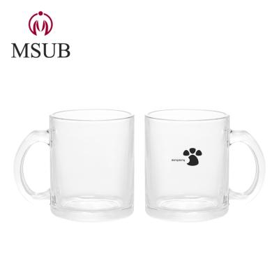 China Best selling viable new product! 11oz clear glass sublimation mugs for you own design for sale