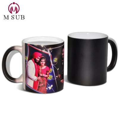 China Viable Coating Mug 11oz Color Photo Photo Magic Mug Sublimation Ceramic Coffee Mug for sale