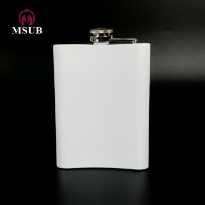 China Wholesale Whiskey Flask White Sublimation 8oz Stainless Steel Hip Flask for sale