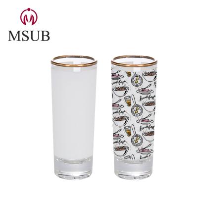 China Sublimation Drinking Glasses 3oz Blank Shot Glass Drinking Glasses Cheap Price for sale