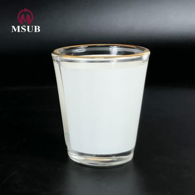 China Custom Shooting Mug 1.5oz Sublimation Photo Wine Glass Shot Glasses for sale