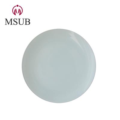 China Home Decorations Sublimation Dish Plate 8inch Round Type Sustainable White Ceramic Made Printing for sale