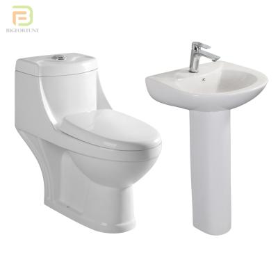 China Hot Selling Double-Flow Modern White Color Bathroom WC Freestanding Toilet Bowl Floor Standing Ceramic Toilet Set for sale