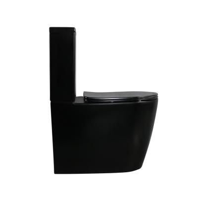 China China High Quality Colored Ceramic Two Piece Black Toilet Bowl from Double-Flow for sale