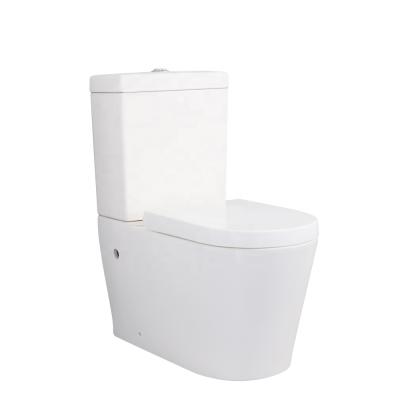 China Double-flow Washroom Big Round Height Design Two Piece Ceramic Toilet Bowl for sale