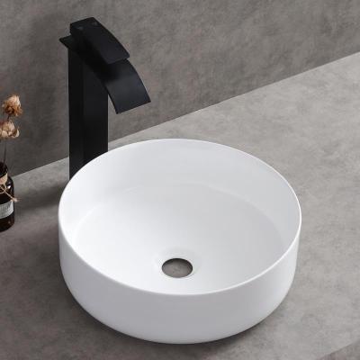 China Modern Newly Designed White Color Sinks Ceramic Bowl Counter Top Wash Basin Bathroom Hand Sink for sale