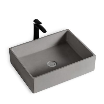 China New Arrival Modern Small Size Square Cement Bathroom Natural Wash Hand Basin for sale