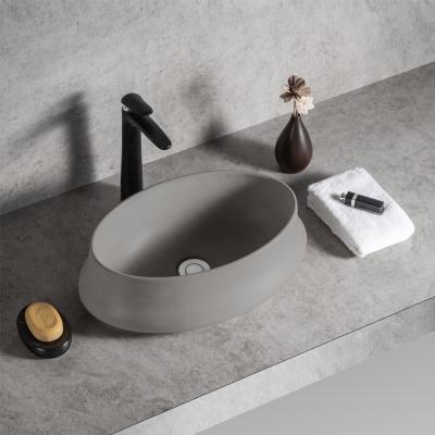 China Wholesale Handcrafted Sink Modern Art Wash Cement Vanity Bathroom Basin for sale