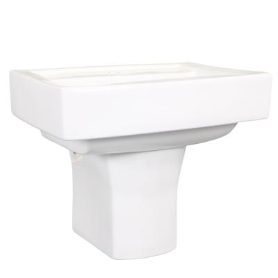 China Modern Hot Selling Ceramic Two Piece Wall Hung Mounted Pedestal Wash Basin for sale