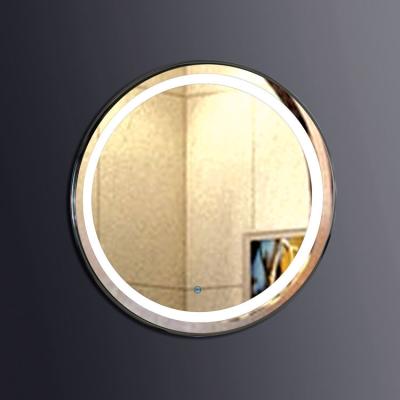 China Golden Backlit Wall Round Touch Sensor LED Illuminated Smart Dressing Table Mirror for sale