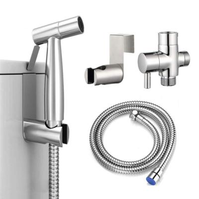 China Modern hot sale 304 stainless steel toilet spray showerheads pressurized bidet spray gun handheld seal for woman for sale