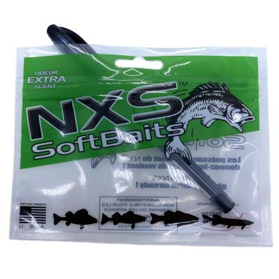 China Security Customized Soft Plastic Plastic Lure Pouch Fish Bait Packaging Fishing Packing Bag With Window for sale