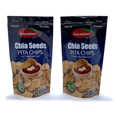 China Custom Printing Pouch Plastic 8oz Moisture Proof Chia Fries Pita Bread Packaging Stand Resealable Mylar Pouch Doypack For Snack Pack for sale