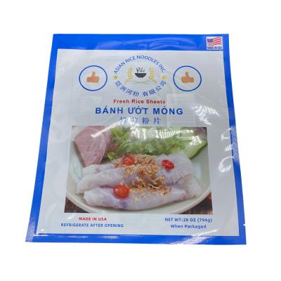 China Transparent Barrier Custom Printed Window Heat Seal Refrigerated Foods Bag Plastic Packaging Pouch For Rice Noodles Sheets for sale