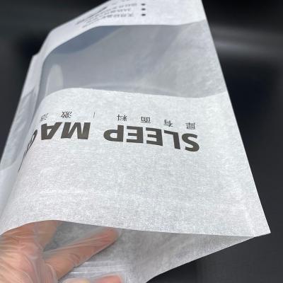 China Free Samples BIODEGRADABLE OEM Printed White Tissue Paper Ziplock Clothing Bag Biodegradable Backing Up Zipper Bags for sale