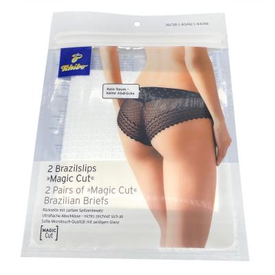 China UV Printing Customized OEM Clear Window Underwear Recyclable Flat Bags Packaging Ziplock Pouch For Lingerie for sale