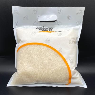 China Unhindered Samples Custom Printed Logo Dull Plastic Packaging Bags Vacuum Nylon Storage Pouch For Rice Grains Beans Flour for sale