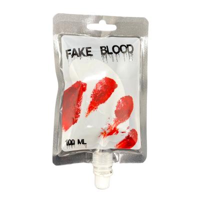 China Custom Printed Impact Resistance 100ml Spout Pouch Packaging Bag For Liquid Fake Blood for sale