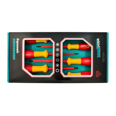 China High Quality Polypropylene Whirlpower VDE Certified SL2.5, 4.0, 5.5, 6.5, PH1, and PH2 in 6 Pcs Insulated Screwdriver Sets for sale