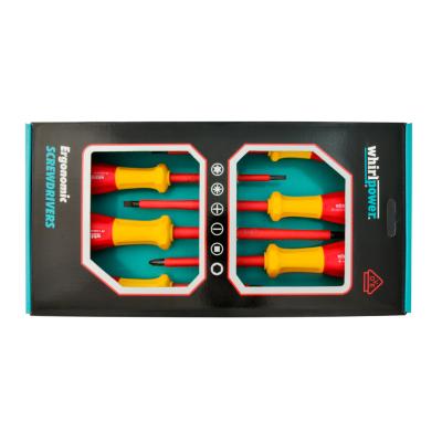 China High Quality Polypropylene Whirlpower VDE Certified SL3.0, 4.0, 5.5, 6.5, PH1, and PH2 in 6 Pcs Insulated Screwdriver Sets for sale