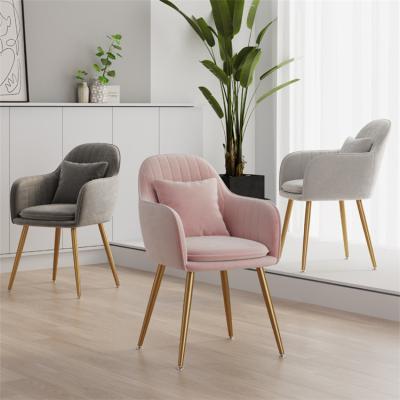 China Convertible Luxury Furniture Upholstered Colorful Dining Chair With Arm Rest , Nordic Cheap Indoor Home Furniture Chairs for sale