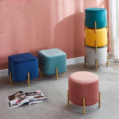 China Stable Light Luxury Simple Living Room Stool, Shoes Changing Stool, Small Office Stool for sale