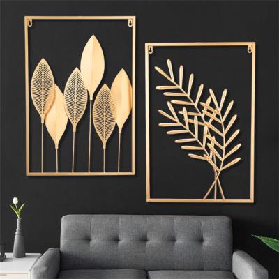 China Modern Wall Art Hanging Flower Metal Home Wall Decor Bedroom and Living Room Gold Wrought Iron Lobby Display Wall Decor Interior Decorations Home Decor for sale