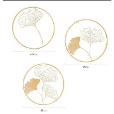 China Modern Simple Round Metal Leaf Wall Hanging Decoration for sale