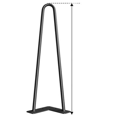 China 16 Inch Strong Minimalist Black Exquisite Table Leg Hairpin Steel Leg for sale