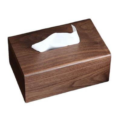 China CLASSIC walnut wooden tissue box tissue paper holder cover for sale