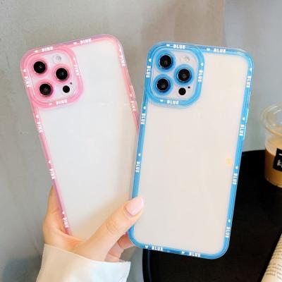 China Factory Outlet Transparent Anti-drop Angel Eye Series Simple Color View Adhesive Phone Case For iP7-13Promax for sale