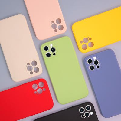 China Cheap Matte Soft Tpu Silicone Shockproof Cell Phone Cover Frosted Soft Rubber Case For iPhone 12 13 pro phone case for sale