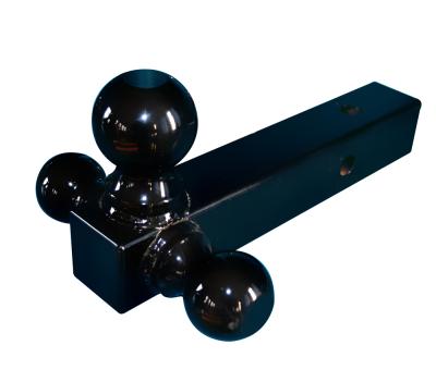 China Trailer Parts Adjustable Plug Black Tri Ball Mount With 2 Inch Solid Steel Bar for sale