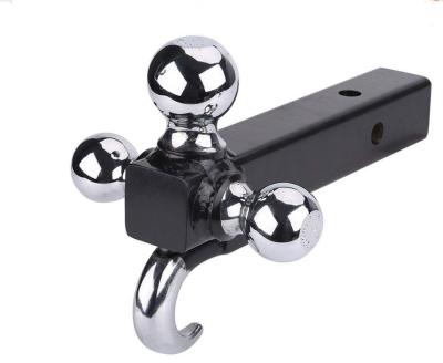 China Trailer Parts Swivel Black Tractor Trailer Parts Tri Ball Mount With Forged Hook for sale