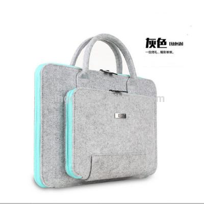 China Gray Felt Polyester Laptop Bag Briefcase Felt Felt Laptop Bag for sale