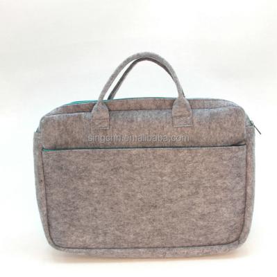 China Gray Felt Hobo Bag Laptop Briefcase Bag Office Felt Laptop Messenger Bag for sale