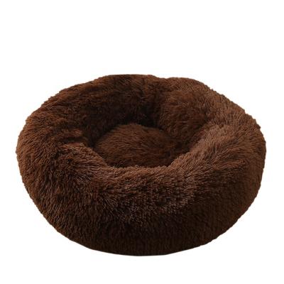 China Viable Cute Pets Cats Puppy Beds Kennel Small Large Matt Pads Round Pet Plush Warm Bed Dog Nest for sale