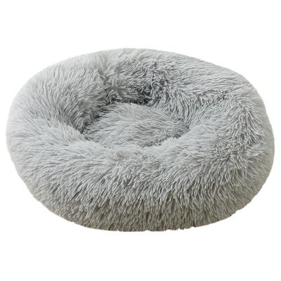 China Viable Multi-size Non-slip Multicolor Round Dogs Cats Felt Warm Soft Plush Comfortable Pet Beds Nest for sale