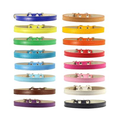 China Wholesale Unique Available Unique Available Four Seasons Leather Leashes Neck Strap Leather Dog Collars For Puppy And Cat for sale