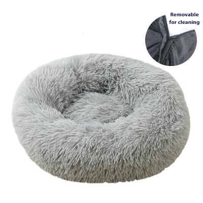 China Sustainable High Quality Multicolor Multi-size Round Removable And Washable Plush Bed For Dog Cat Pet for sale