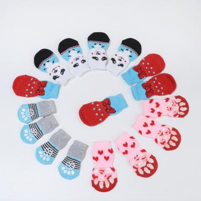 China Autumn And Winter Pet Socks Durable Non-Slip Breathable Dirt Proof Anti Scratch Rise Small Dog Socks for sale