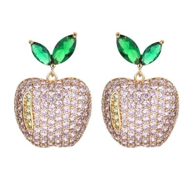 China Fashion KEORMA Hypoallergenic Fashion Christmas Temperament Apple Earrings Fruit Earring Cute Creative Silver Needle Jewelry S925 for sale