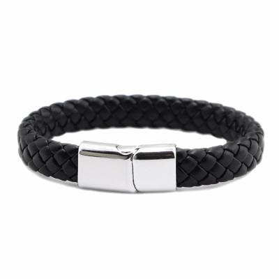 China KEORMA Cute Braided Jewelry Punk Black 18CM-24CM/Brown Braided Men Leather Plating Magnetic Buckle Fashion Zinc Alloy Bracelets for sale