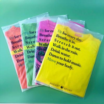 China BIODEGRADABLE custom plastic zipper zipper transparent garment bag packaging frosted bags packaging lock for sale